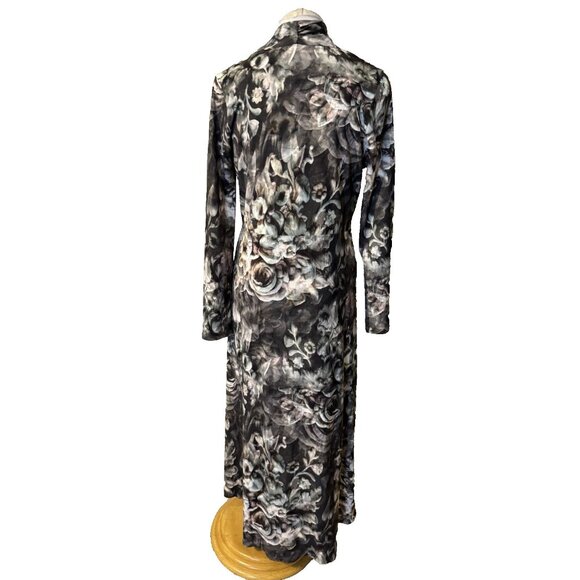 Soft Surroundings Naima Dress M Medium Long Sleeve Maxi Stretch Multi Floral NEW - Picture 7 of 16